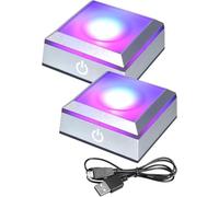 SPORWAY Support d'écran 3D multicolore, base LED avec 2 unités de 7 lumières qui changent de couleur, interrupteur tactile pour écran en verre artistique