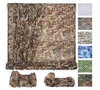 Sposuit Filet de Camouflage - Protection Solaire - 3 x 3 m - Marron désert - Peut être utilisé pour la Chasse, la décoration des paysages forestiers et Le Camping en Plein air