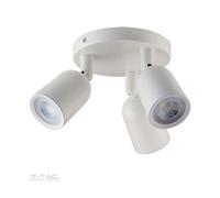 SPOT 3 ROND RÉGLABLE MURAL OU AU PLAFOND CONNEXION SPOT GU10 POLYCARBONATE BLAN