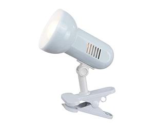 Spot à coincer métal, plastique blanc, orientabel, interrupteur, LxH:155x210, excl. 1xE27 R63 60W 230V