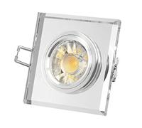 Spot à encastrer en verre LED Plafond Lampe clair Miroir, 5 W comme halogène 50 W, DIMM Bar, Blanc Chaud GU10 230 V [de & Spots Encastrables sous les couvertures Spot] [leurs Avantages : Montage facile, superbe Luminosité et lumière de grande qualité]