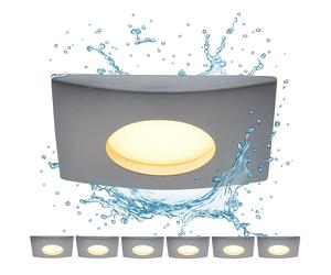 Spot à encastrer LED Plafonnier encastrable dimmable par interrupteur Luminaire encastré, blanc, aluminium, 5,5W 350lm blanc chaud, LxlxH 8x8x3 cm, 6 pièces