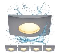 Spot à encastrer LED Plafonnier encastré dimmable par interrupteur Luminaire encastré, blanc, aluminium, 5,5W 350lm blanc chaud, LxlxH 8x8x3 cm, 4 pièces