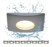 Spot à encastrer LED Plafonnier encastré dimmable par interrupteur Luminaire encastré, blanc, aluminium, 5,5W 350lm blanc chaud, LxlxH 8x8x3 cm, 8 pièces