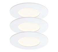 Spot à encastrer LED Plafonnier Spot à encastrer dans la salle de bain en blanc, plastique, IP23, 5W 350Lm 4000K blanc neutre, D 8,5 cm, 3 pièces
