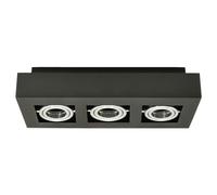 Spot à monter en saillie OSMIN 3 BLACK Plafonnier carré triple noir mat EDO777426 EDO