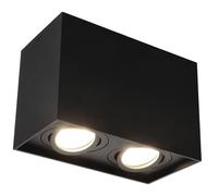 Spot à monter en saillie PALLAD 2 BLACK 2xGU10 Plafonnier carré noir EDO777110 EDO