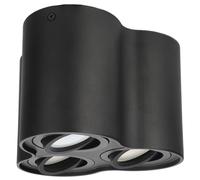 Spot à monter en saillie SKAND 3 BLACK 3xGU10 Plafonnier rond noir triple EDO777107 EDO