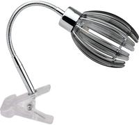 Spot à pince EZZO HS 1xG9/33(40W), chromé/fumé L : 85, H : 410, douille G9, intensité lumineuse variable