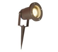 Spot a piquer exterieur, 1 lumiere, acier inoxydable, brun rouillé,