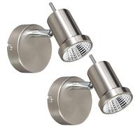 Spot applique murale applique murale spot lampe spot mural, spot mobile, nickel mat, LED 5W 400Lm blanc chaud, HxLxL 8x10x12cm, lot de 2