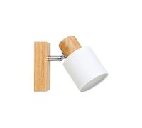 Spot Aria en bois et tissu blanc Ostaria - Naturel clair Blanc et naturel