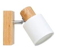 Spot Aria en bois et tissu blanc Ostaria - Naturel clair Blanc et naturel