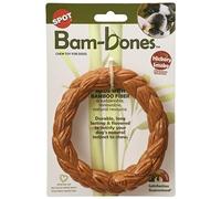 SPOT Bam-Bones Anneau tressé - Fabriqué avec de la fibre de bambou solide, jouet à mâcher durable pour chiens légers à modérés, pour chiens adultes et chiots qui font leurs dents de moins de 13,6 kg