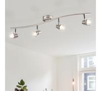 Spot bar salon lampe 4 flammes spot plafonnier LED plafonnier, spots mobiles chrome, 4x 5W 4x 345lm 3000K, LxH 70x15 cm