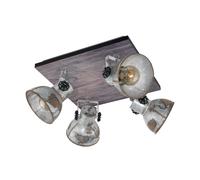 Eglo Lampe de plafond BARNSTAPLE, spot de plafond vintage à 4 flammes au