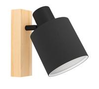 Spot BATALLAS E27 1X10W en bois et acier marron et noir 100x0x170mm