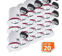 Spot BBC Orientable - LAMPESECOENERGIE - Lot de 20 - Etanche à l'air et thermique - LED 7W - Blanc