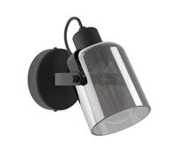 Spot BERREGAS E27 1X28W en acier noir et chrome D110mm