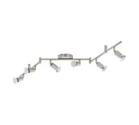 Spot BUZZ-LED GU10 6X2,8W en acier nickel mat 1050x65mm
