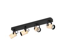 Spot CAYUCA GU10 4X3W en acier noir 580x100x120mm