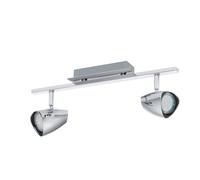 Spot CORBERA GU10 2X2,8W en acier et matière synthétique chrome 390x70mm