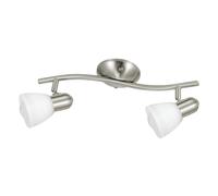 Spot DAKAR 1 E14 2X40W en acier nickel mat 370x100mm
