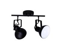 Spot DALLAS Noir Métal 2x E14 Réglable Design Rétro Luminaire Plafond Couloir