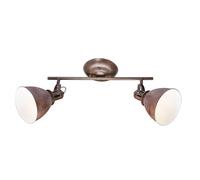 Spot de plafond 2 flammes lampe de salon plafonnier couleur rouille plafonnier, métal, 2x E14, LxH 45 x 21 cm