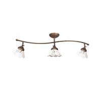 Spot De Plafond 3 Flammes E14 Céramique Laiton En Bronze Antique Blanc