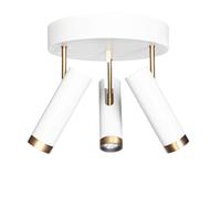 Spot de Plafond 3-flammig GU10 Rond Ø 30 CM Petit Métal en Blanc Or Plafonnier
