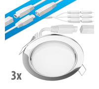 Spot de plafond à encastrer LED RUBA chromé GX18,315W 560lm chacun blanc rond
