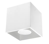 Spot de plafond à encastrer rectangulaire GU10 Spot à encastrer, aluminium blanc, 1x GU10, LxH 10x10 cm, salle à manger
