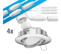 Spot de plafond à LED DEX chromé mat orientable GU19,656W 450lm chacun