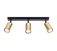 Spot de plafond allongé triple noir avec abat-jour doré 3xGU10 10W WINX SL.1384