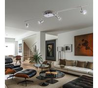 Spot de plafond spot bar lampe de salon plafonnier chambre plafonnier argent, spots mobiles, 4x GU10, L 110 cm