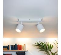 Spot de Plafond Blanc GU10 Métal 2 à Flammes Moderne Plafonnier Cuisine Salon