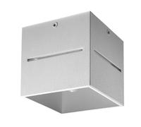 Spot de plafond carré gris en saillie pour plafond, spot en saillie pour couloir, effet lumineux, aluminium, 1x G9, LxH 10x10 cm