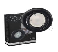 EDO DAIRA BLACK Luminaire encastré rond en cuivre, Spot orientable, Luminaire plafonnier LED, Éclairage de plafond adapté aux LED halogènes, Spot de plafond EDO777299