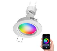 Spot de plafond encastré FERE Cadre d'encastrement blanc mat orientable + Smart
