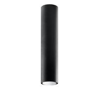 Spot De Plafond Étroit Ø 6 Cm H: 40 Cm Cylindre Métal Noir GU10