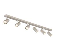 Spot de plafond Lampe de plafond 6 flammes Spot couleur sable Spots mobiles Lampe de salon, métal, 6x GU10 douilles, LxlxH 115x6x12cm