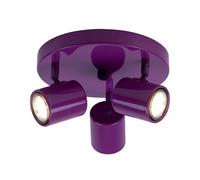 Spot de plafond Lampe de salon Métal Violet Plafonnier, 3x GU10 RGB changeur de couleur dimmable avec télécommande D 22 cm