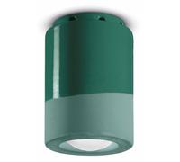 Spot De Plafond Lampe En Céramique E14 D: 8,5 Cm H: 12 Cm Vert Fait Main À Poser