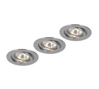 Spot de plafond lampe encastrable spot encastrable plafonnier lampe de salon, métal chromé rond, douille GU10, D 9,7 cm, lot de 3