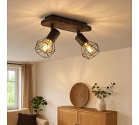 Spot De Plafond Lampe Flexible En Bois Vintage 2x E27