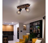 Spot De Plafond Lampe Flexible En Bois Vintage 2x E27