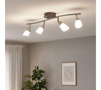 Plafonnier LED Barre de spots Plafonnier de salon, avec spots réglables, 4x 3W 4x 240lm 3000K, LxH 60 x 13 cm