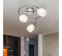Spot de plafond lampe ronde salon chambre d'amis lampe en cristal argent pivotant