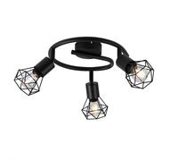 Spot de plafond Lampe Rondell lampe spot cage noire mobile dans un ensemble avec ampoules LED